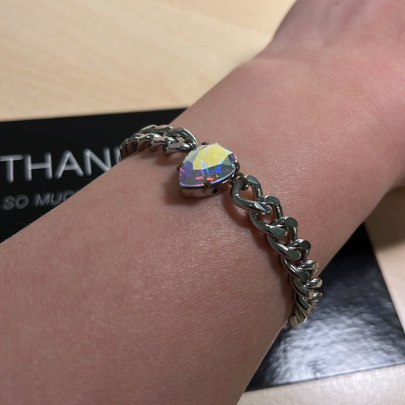 Hrh Collection Micro Dauphine Bracelet - Silvertone, Unicorn AB - Picture 6 of 7